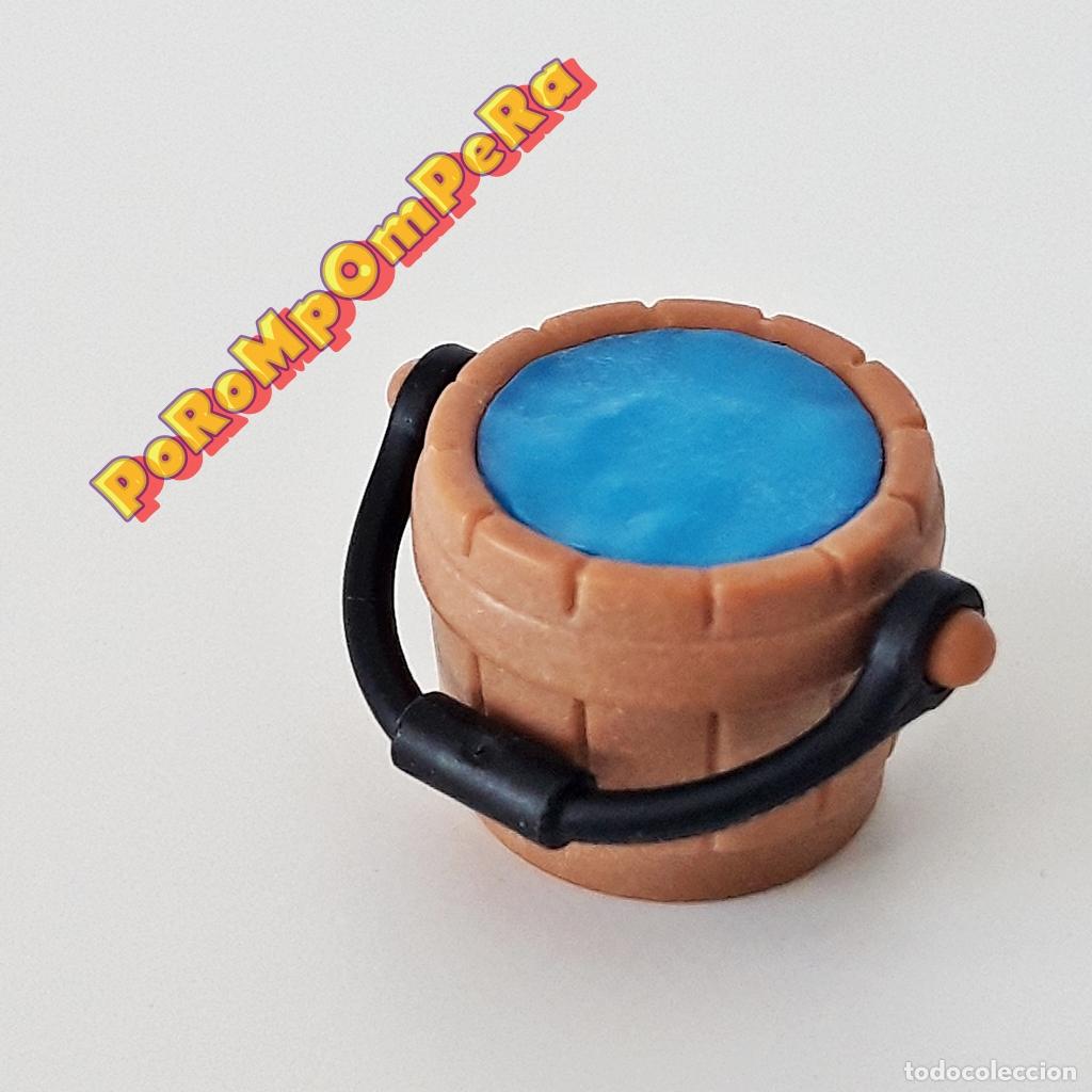 Playmobil: PLAYMOBIL cubo marr&oacute;n madera lleno de agua medieval oeste pirata vikingo granja bel&eacute;n egipcio A3