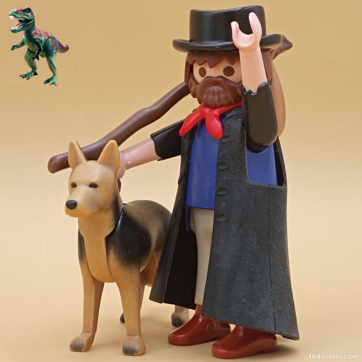 Playmobil: Playmobil figura vagabundo con perro mendigo borracho hatillo victoriano oeste western