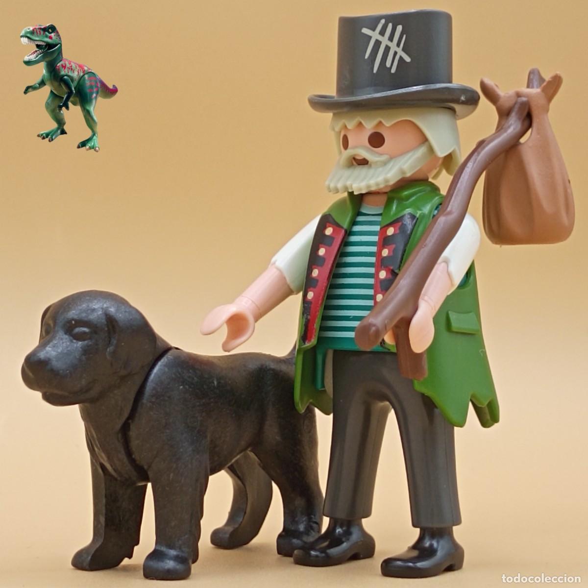 Playmobil: Playmobil figura vagabundo con perro mendigo borracho hatillo victoriano oeste western pirata