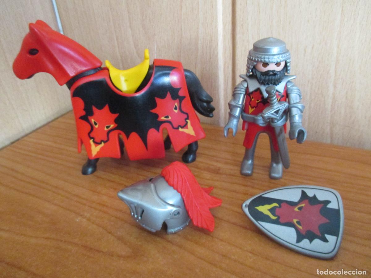 Playmobil: PLAYMOBIL : 1 FIGURA MEDIEVAL CABALLERO Y CABALLO CON GUALDRAPA