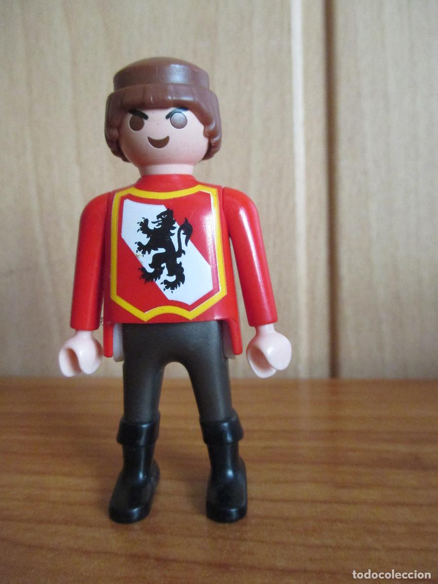 Playmobil: PLAYMOBIL : 1 FIGURA SOLDADO MEDIEVAL LEON NEGRO EN TORSO Y ESPALDA