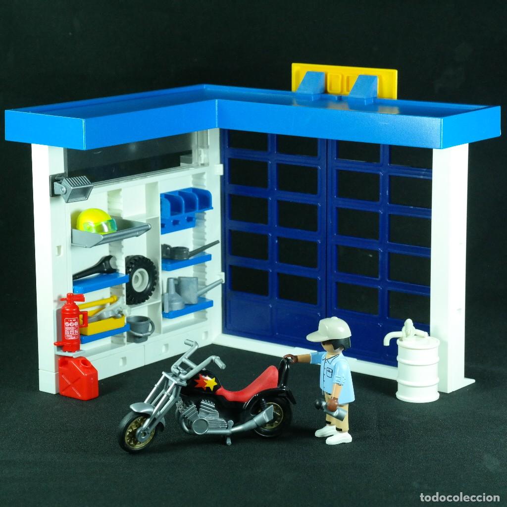 Playmobil: Playmobil taller mecanico con mecanico y moto ☼