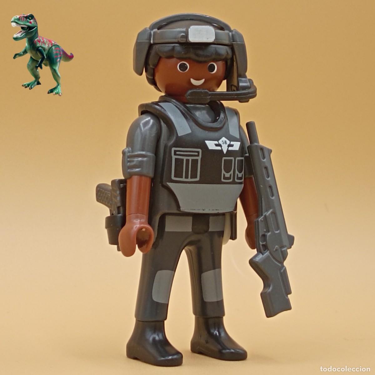 Playmobil: Playmobil figura agente de policia SWAT antidisturbios oficial cuerpos especiales comisaria