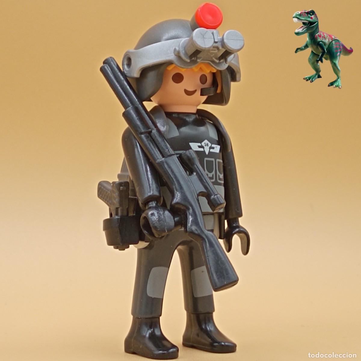 Playmobil: Playmobil figura agente de policia francotirador SWAT oficial cuerpos especiales comisaria