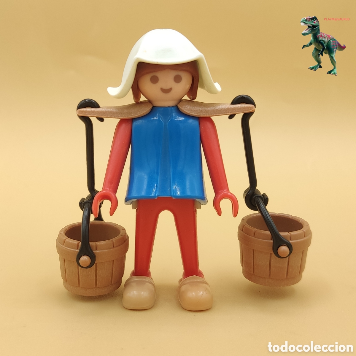 Playmobil: PLAYMOBIL lavandera medieval aguadora cubos pozo agua mujer campesina 3222 3372 3411 3487