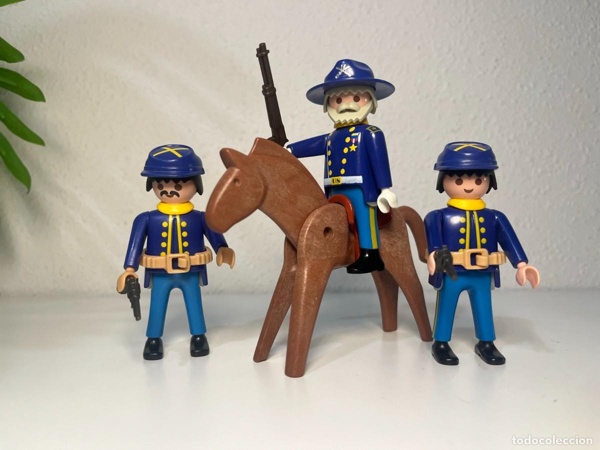 Playmobil: Playmobil nordistas con general de barba blanca a caballo y rifle
