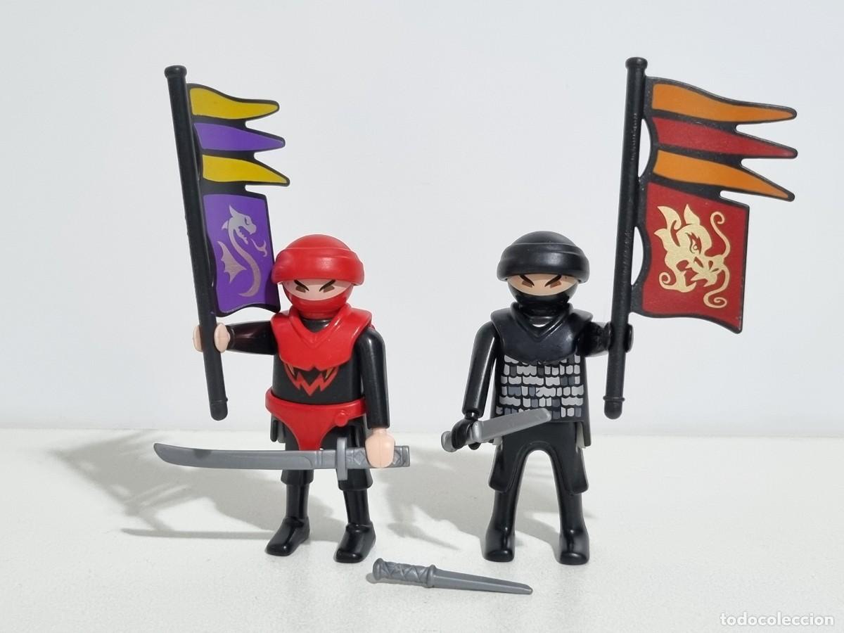 Playmobil: Playmobil 2x Guerrero Ninja Samurai Kung-fu Chino Luchador Karateca Japones