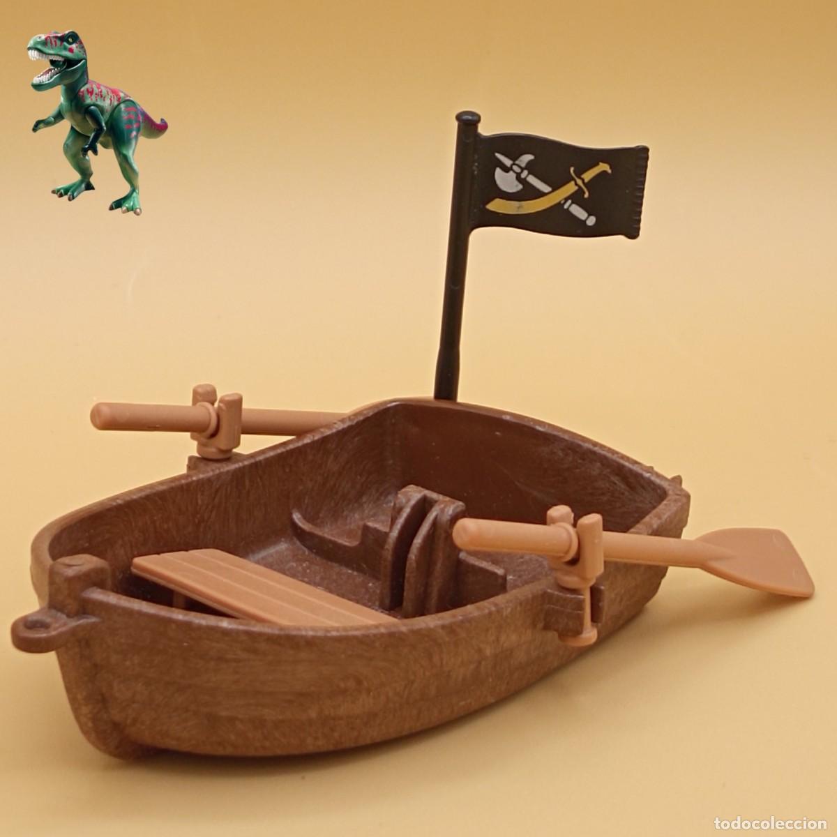 Playmobil: Playmobil barca de remos pirata bote pescador marinero naufrago isla del tesoro desierta 3792 9989