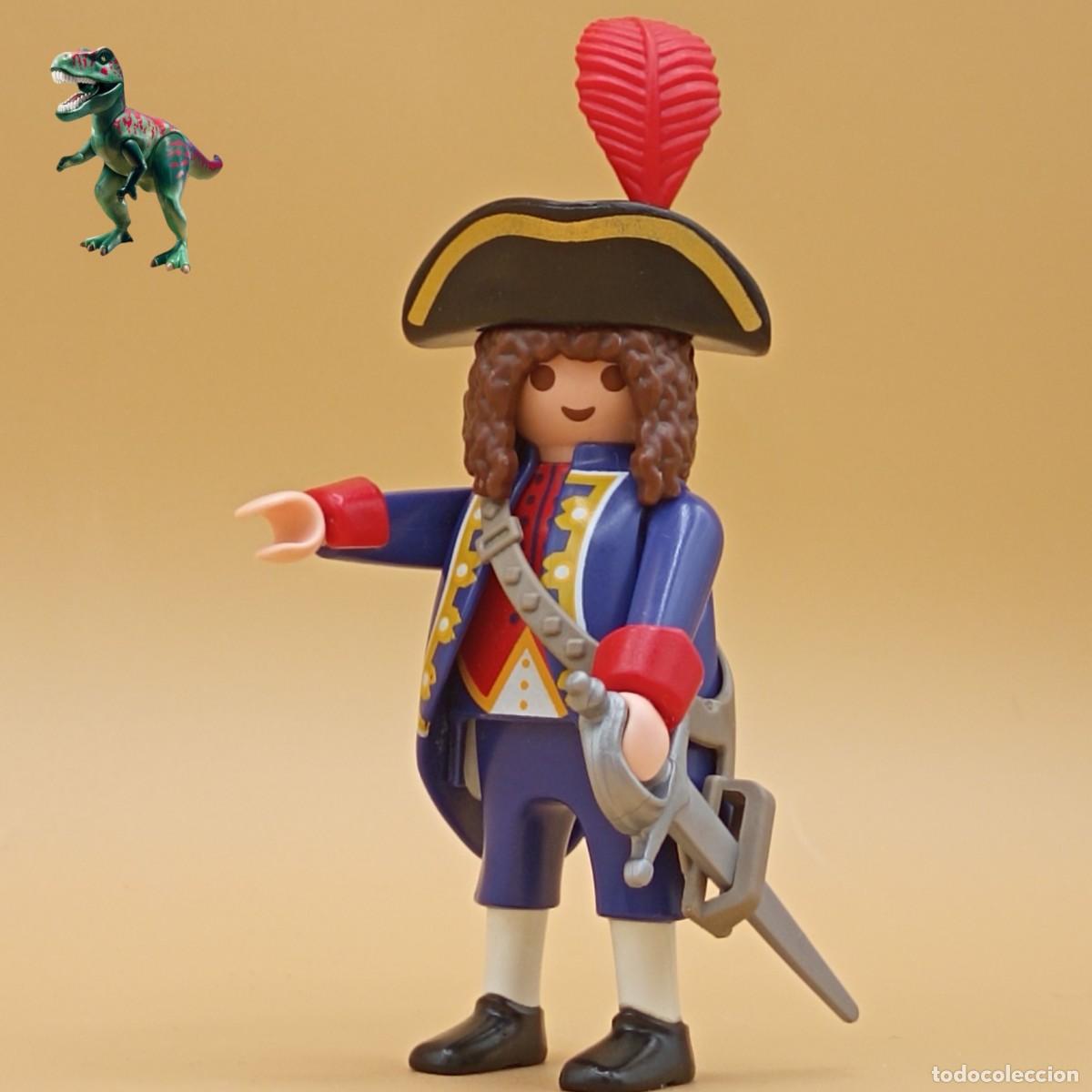 Playmobil: Playmobil figura capitan frances almirante general casaca azul soldado marinero barco galeon piratas