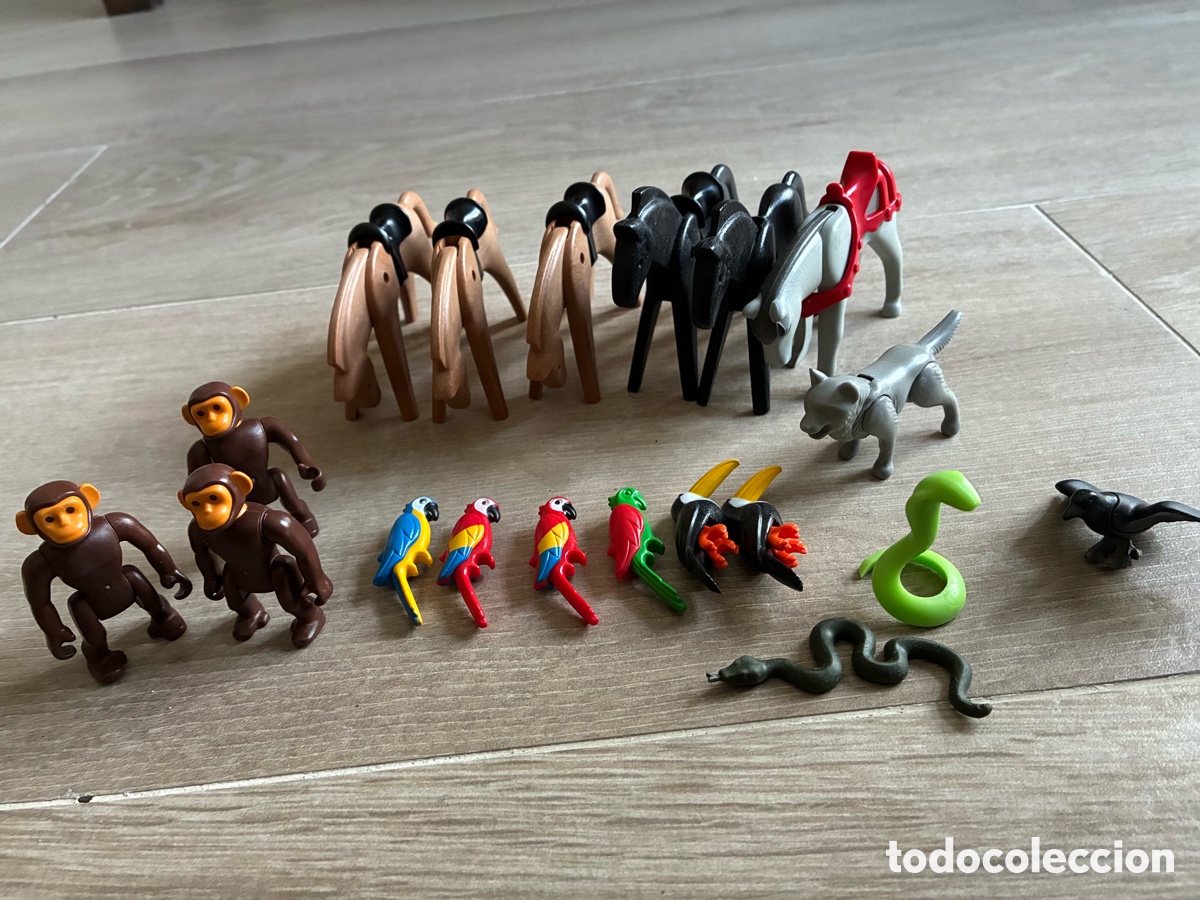 Playmobil: Caballos, perro, guacamayo, loro, tuc&aacute;n, chimpanc&eacute;, cuervo, cobra, serpiente click playmobil