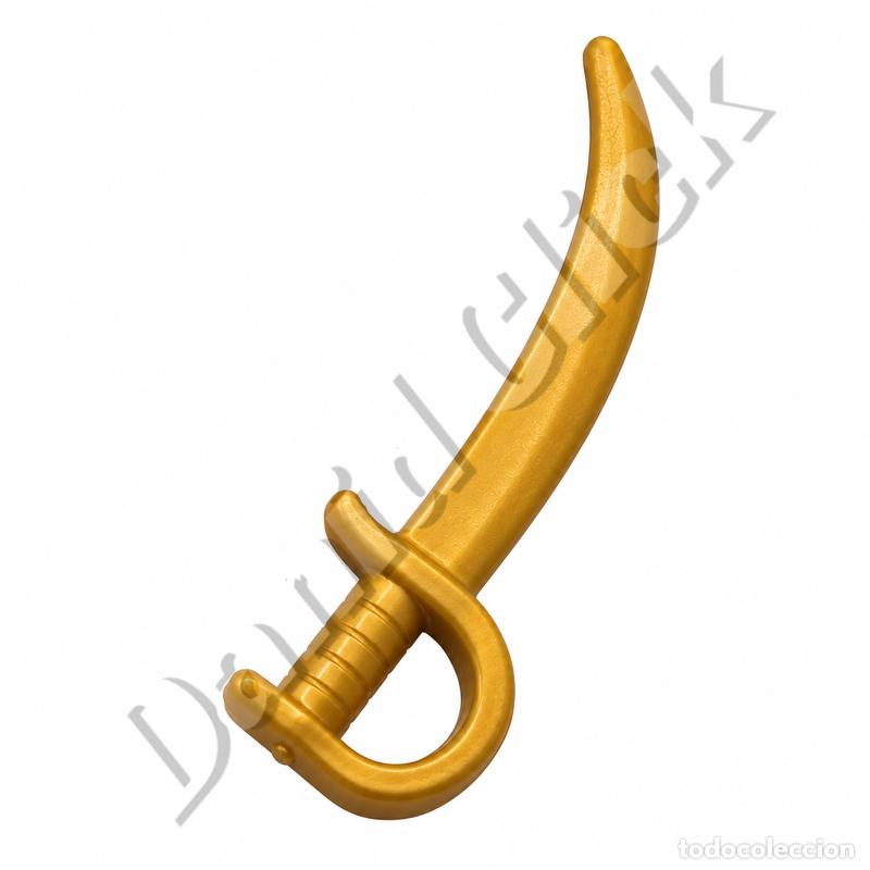Playmobil: Espada Sable Pirata Dorado, Arma Curva de Corsario, Bucanero y Filibustero para Figuras Playmobil