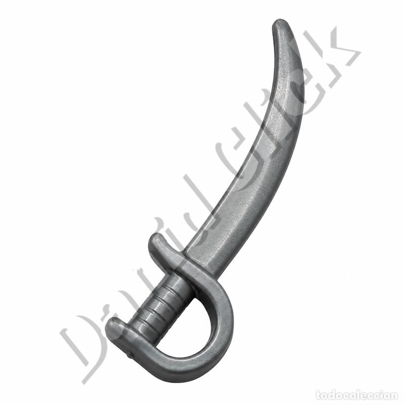 Playmobil: Espada Sable Pirata Plateada, Arma Curva de Corsario, Bucanero y Filibustero para Figuras Playmobil