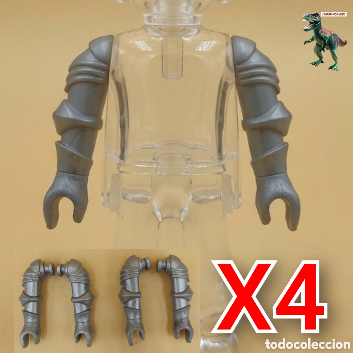 Playmobil: Playmobil 4 brazos armadura caballero medieval justa torneo templario solado guerrero brazo armado