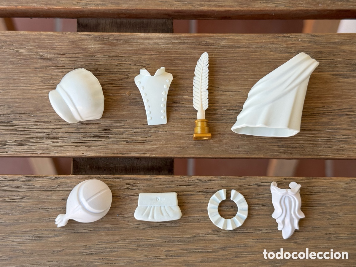 Playmobil: Playmobil Lote 8 Accesorios Blancos Capa Pluma