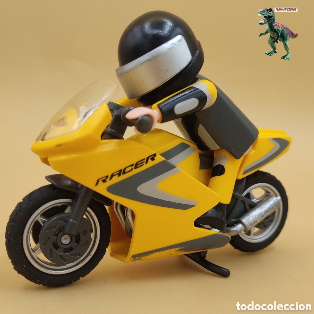 Playmobil: Playmobil 5116 moto amarilla de carreras motorista motelo racing competicion