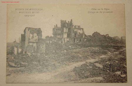 Postales: Postal de las ruinas de Westende - Foto 1