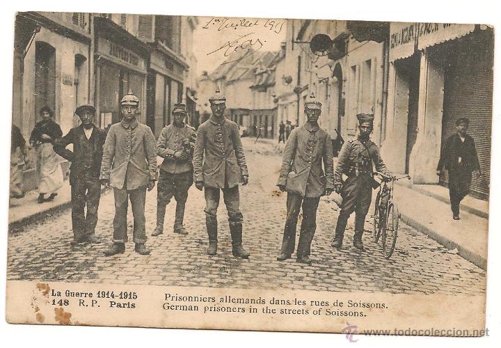 SOLDADOS ALEMANES PRISIONEROS EN EL AÑO 1915-POSTAL CIRCULADA (Postales - Postales Temáticas - I Guerra Mundial)