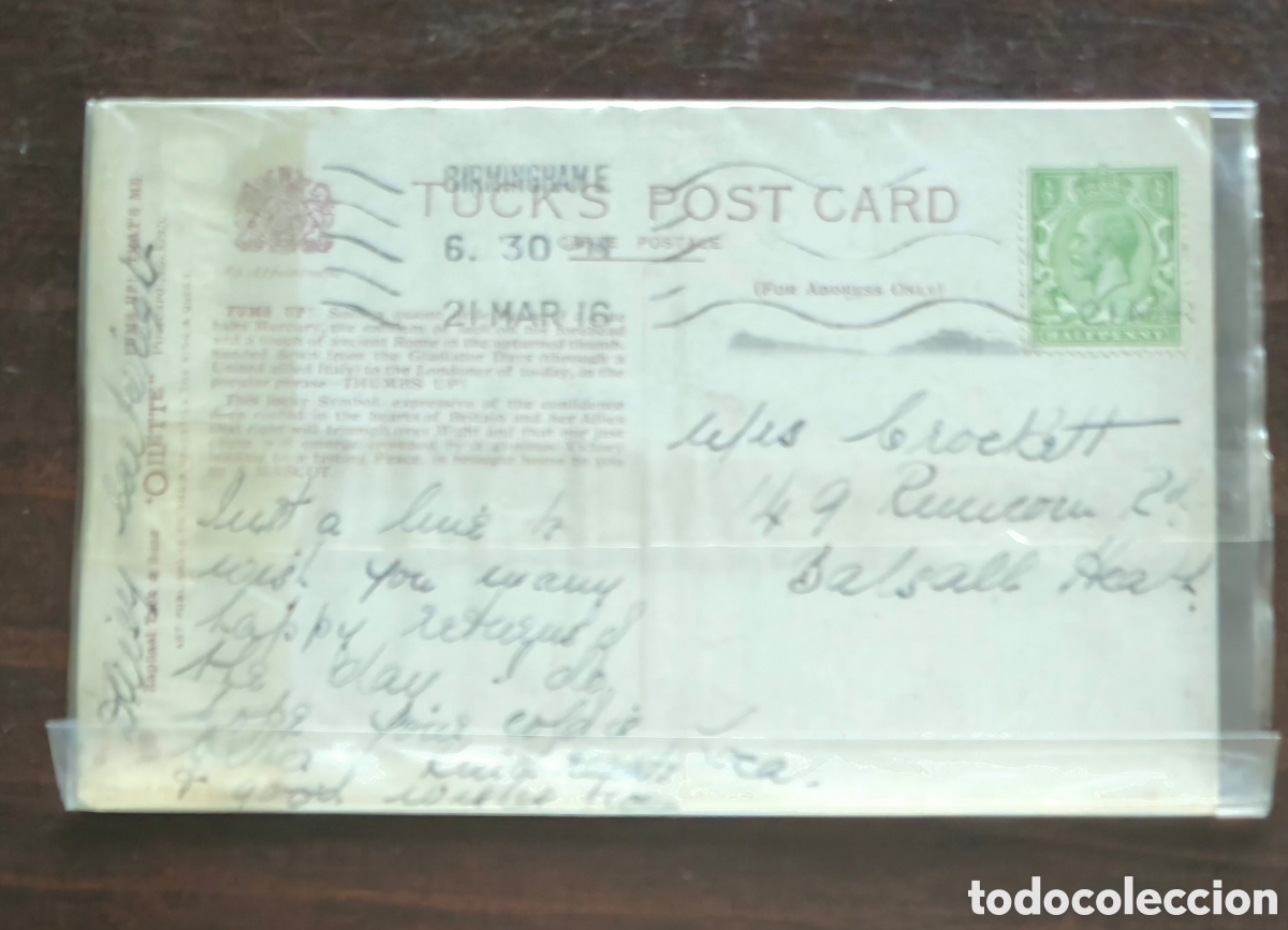 Postales: &rdquo; Fums Up&rdquo; WWI postal ilustrada - Foto 6