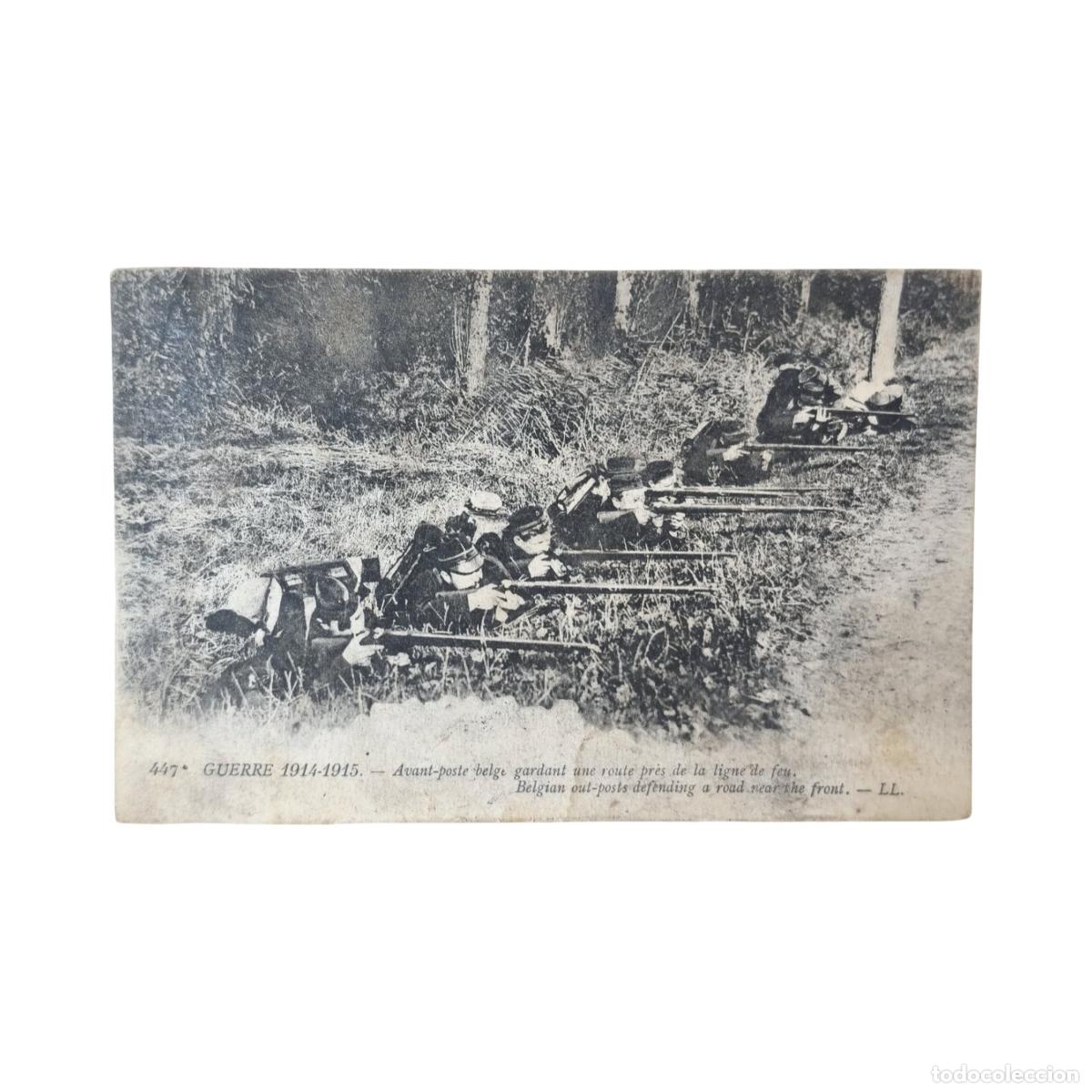 Postal Antigua 1915 Puesto Avanzado Belga Defendiendo el Frente - GUERRE 1914...