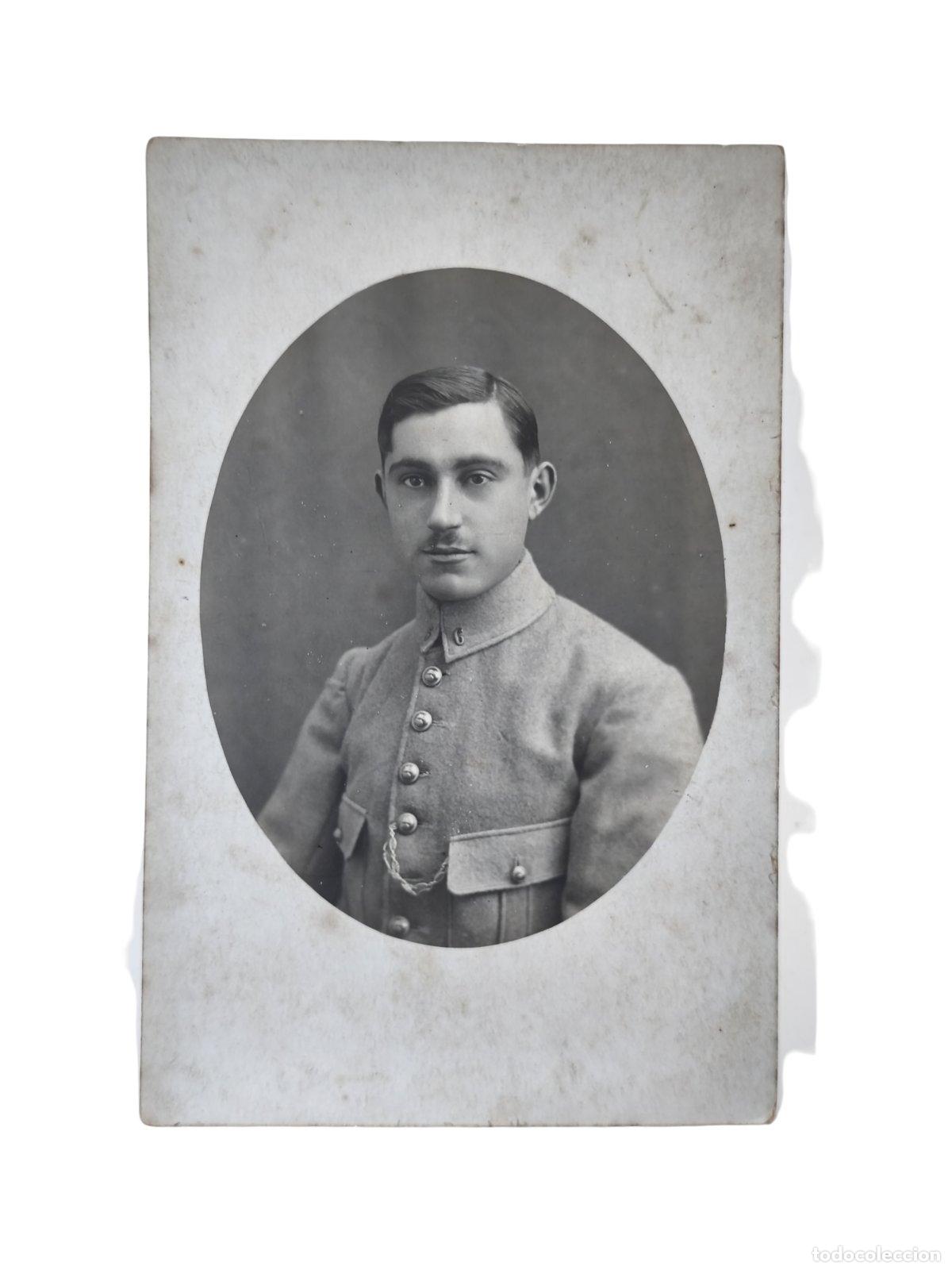 Fotografía Antigua Militar Alemán Bad Kreuznach Sello Hausen Postal 13,5x8,5 cm