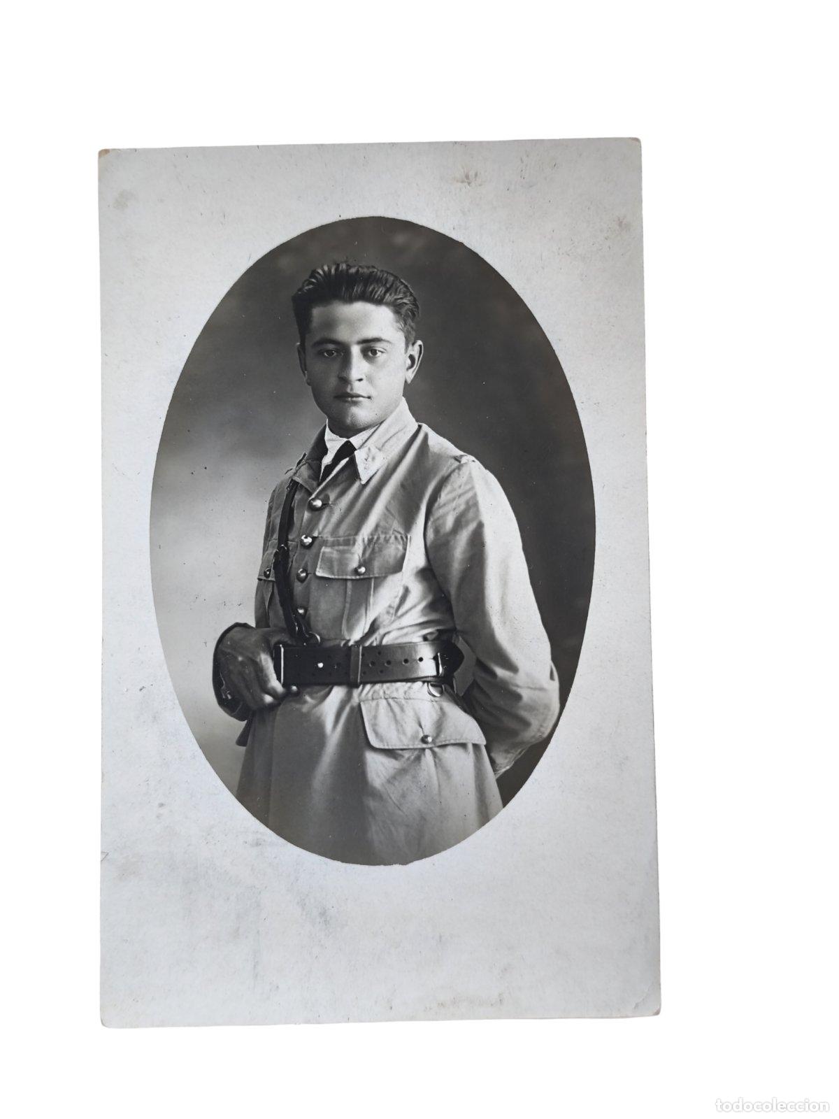 Fotografía Antigua Retrato Militar Uniformado Paspás Oval Foto Postal 9,5x5,5 cm