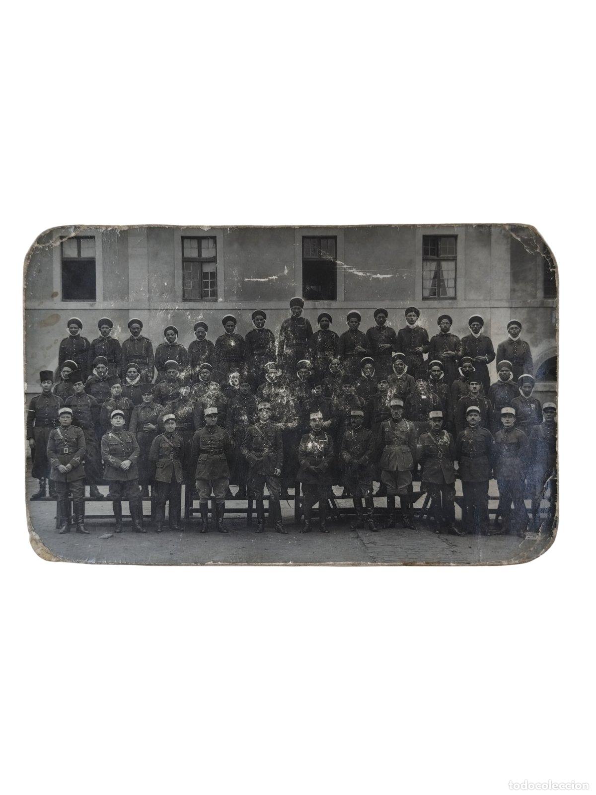 Postales: Fotograf&iacute;a Antigua Grupo Militar Oficiales y Soldados Ej&eacute;rcito Franc&eacute;s Kepi RPPC 9x14 cm