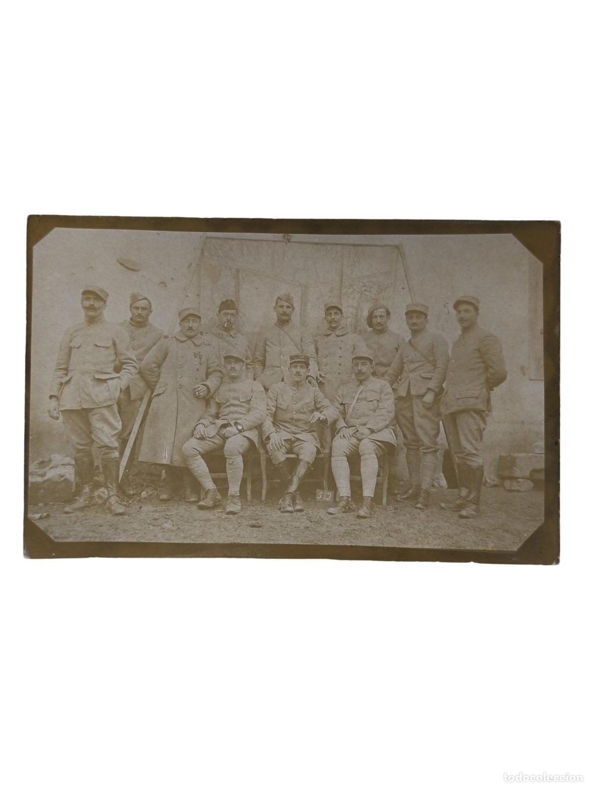 Postales: Fotograf&iacute;a Antigua Primera Guerra Mundial Oficiales Ej&eacute;rcito Franc&eacute;s Frente 1917 RPPC 14x9 cm