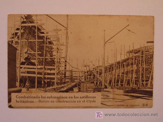 Postales: BARCOS EN CONSTRUCCION EN EL CLYDE - Foto 1