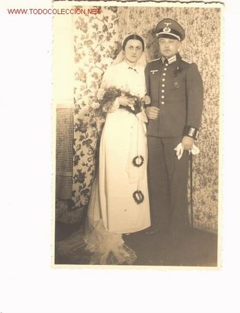 Postales: Foto postal de militar alem&aacute;n de boda. Neusalz- Oder. - Foto 1