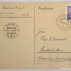 Postales: III REICH, 1943, TARJETA POSTAL SILESIA- PRAGA, HITLER.. Lote 304627738