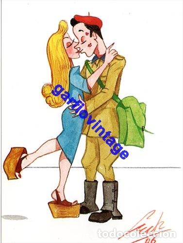 Postales: postal humoristica division azul - Foto 1