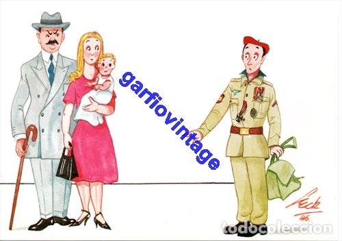 Postales: postal humoristica division azul - Foto 1