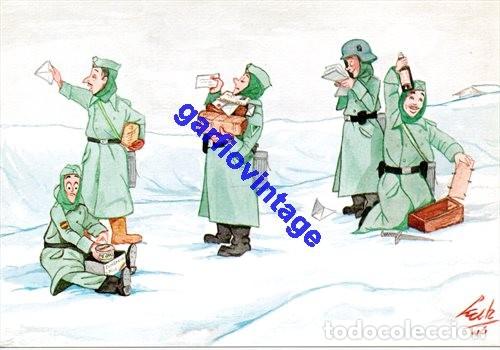 Postales: postal humoristica division azul - Foto 1