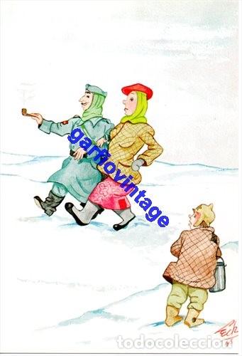 Postales: postal humoristica division azul - Foto 1