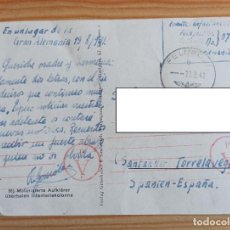 Postales: TARJETA POSTAL CIRCULADA DIVISIÓN AZUL DESDE EL FRENTE DE RUSIA 1941. Lote 349039044