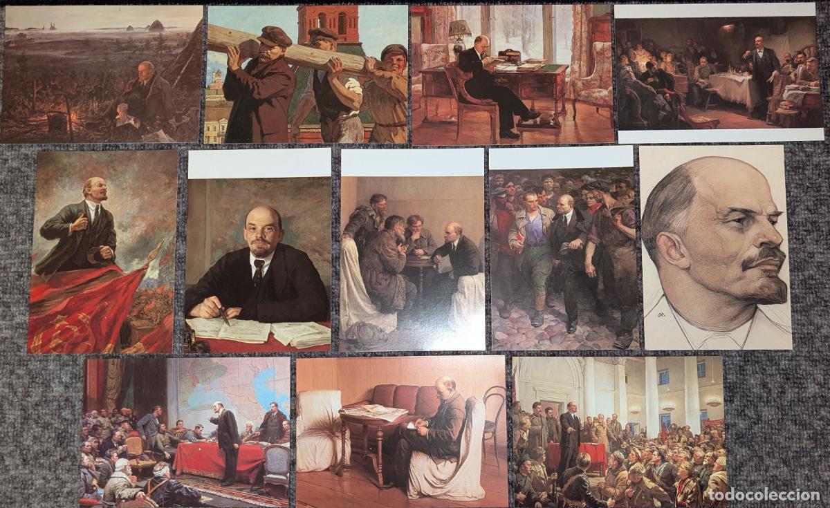 Postales: Lenin en las artes pl&aacute;sticas - Lote de 12 postales &iexcl;Impecables! - Foto 2