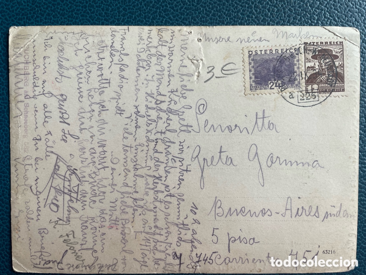 Postales: Foto Postal Austria 1934 dirigida a Argentina. - Foto 2