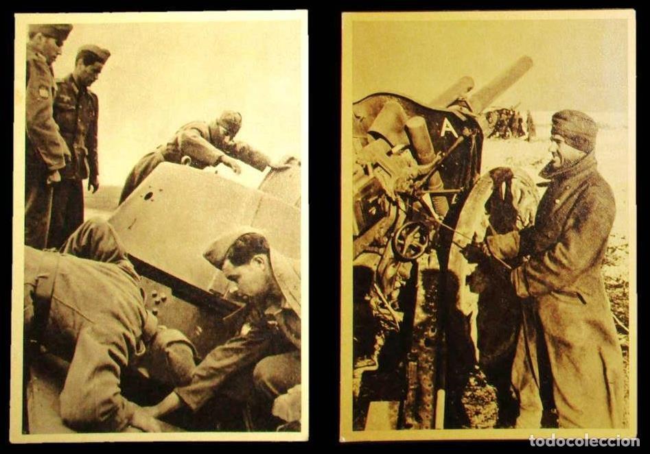 Postales: DOS POSTALES DE LA DIVISI&Oacute;N AZUL. INSPECCI&Oacute;N TANQUE RUSO Y OB&Uacute;S LIGERO.