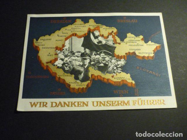 Postkarten: ALEMANIA NAZI SEGUNDA GUERRA MUNDIAL HITLER AGRADECEMOS A NUESTRO LIDER