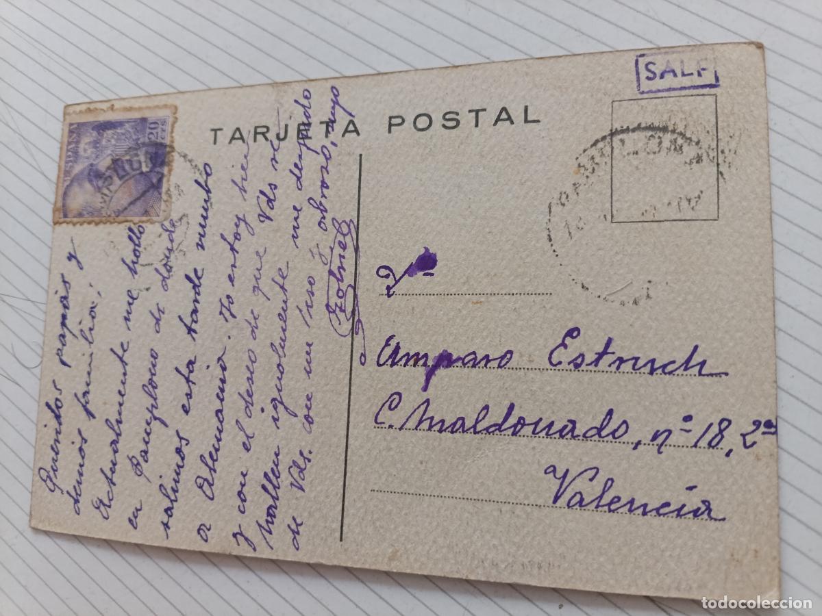 Postales: Postal divisionario. Divisi&oacute;n azul Pamplona a Valencia 1941 &rdquo;salimos esta tarde rumbo a Alemania...&rdquo;