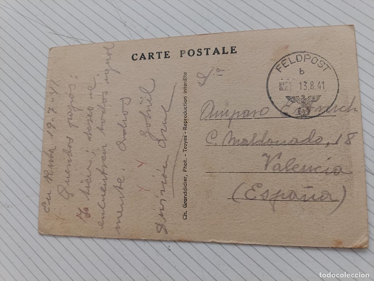 Postales: Postal divisionario. Divisi&oacute;n azul en ruta 19-7-1941 a Valencia Feldpost