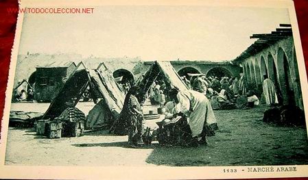 Postkarten: ANTIGUA POSTAL DE MARRUECOS - MERCADO -  A&Ntilde;OS 20