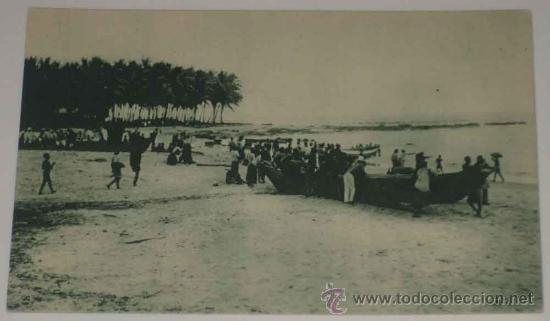Cartes Postales: ANTIGUA POSTAL DE GUINEA CONTINENTAL - EMBARCADERO EN RIO BENITO - ED. PUBLICACIONES PATRIOTICAS - N