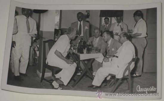 Postais: ANTIGUA FOTO POSTAL DE GUINEA ESPA&Ntilde;OLA - VISITA OFICIAL DE AUTORIDADES ESPA&Ntilde;OLAS - NO CIRCULADA - FO