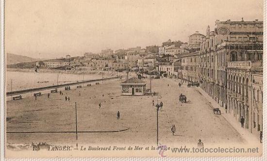 Postcards: 0701A  TANGER-  ANTIGUA POSTAL LE BOULEVARD FRONT DE LA MER ET LA PLAGE - LEVY ET NEURDEIN R&Eacute;UNIS