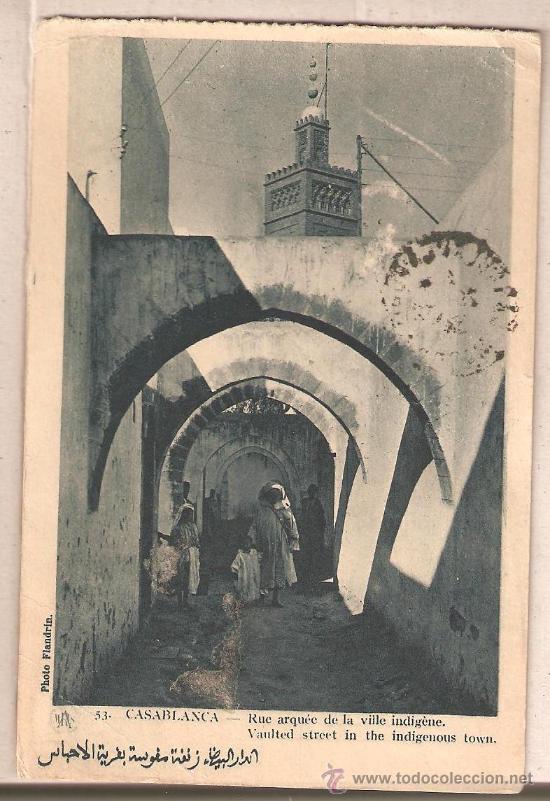 Postales: CASABLANCA. CIRCULADA EN 1936 A LYON. - Foto 1