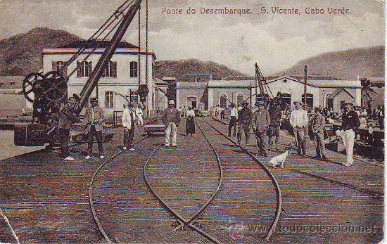 Postales: cabo verde s.vicente ponte de desembarque
