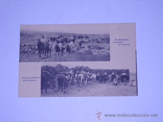 Postcards: MARRUECOS.DESCUBIERTA DE CABALLERIA,ESCOLTA DE CABALLER&Iacute;A EN UN DESCANSO.EDIC.LACOSTE.SIN CIRCULAR