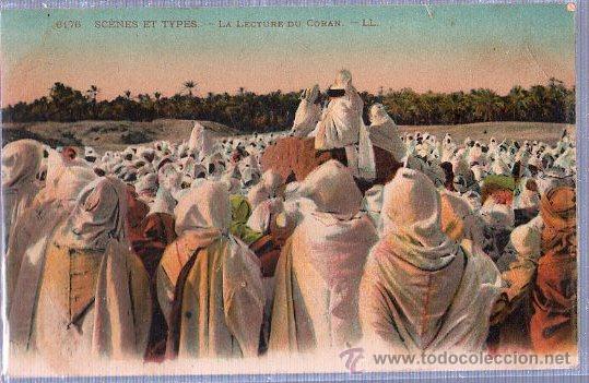 Postcards: TARJETA POSTAL DE MARRUECOS. N&ordm; 6176. SCENES ET TYPES. LA LECTURA DEL CORAN.