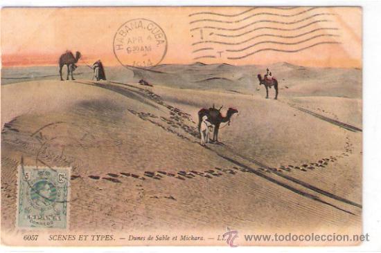 Postcards: TARJETA POSTAL. AFRICA. SCENES ET TYPES. DUNES DE SABLE ET MICHARA. N&ordm; 6057. LL.
